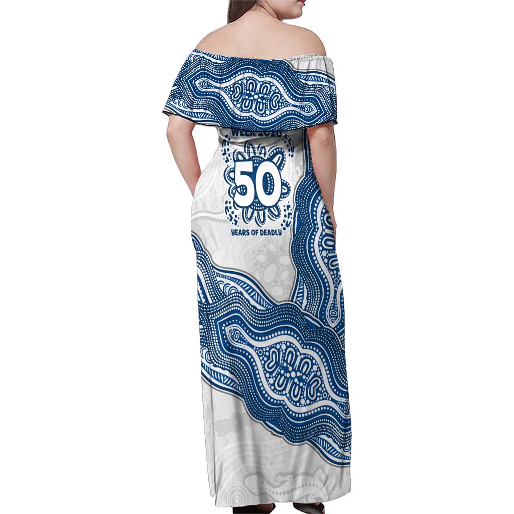 Canterbury-Bankstown Bulldogs NAIDOC Week 2026 Family Matching Off Shoulder Maxi Dress and Hawaiian Shirt First Nations of Australia Aboriginal Mascot Rugby