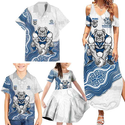 Canterbury-Bankstown Bulldogs NAIDOC Week 2026 Family Matching Summer Maxi Dress and Hawaiian Shirt First Nations of Australia Aboriginal Mascot Rugby