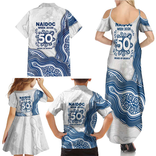 Canterbury-Bankstown Bulldogs NAIDOC Week 2026 Family Matching Summer Maxi Dress and Hawaiian Shirt First Nations of Australia Aboriginal Mascot Rugby