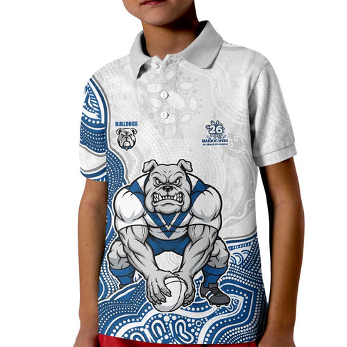 Canterbury-Bankstown Bulldogs NAIDOC Week 2026 Kid Polo Shirt First Nations of Australia Aboriginal Mascot Rugby