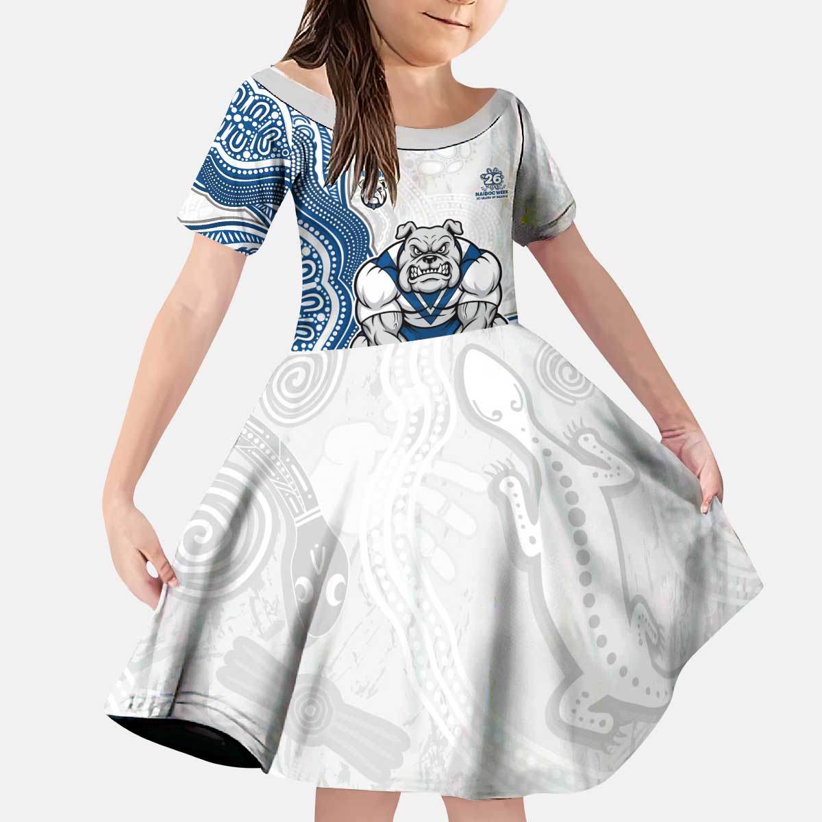 Canterbury-Bankstown Bulldogs NAIDOC Week 2026 Kid Short Sleeve Dress First Nations of Australia Aboriginal Mascot Rugby