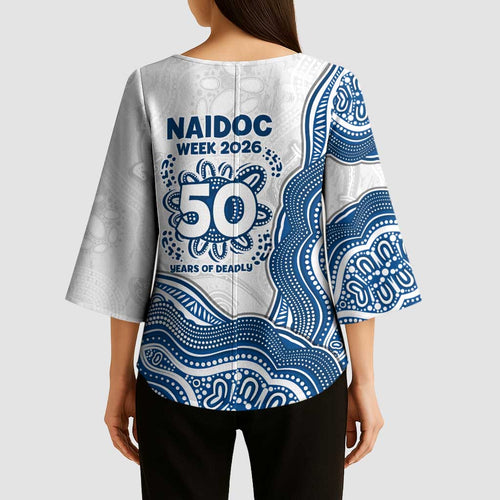 Canterbury-Bankstown Bulldogs NAIDOC Week 2026 Kimono Sleeve Blouse First Nations of Australia Aboriginal Mascot Rugby