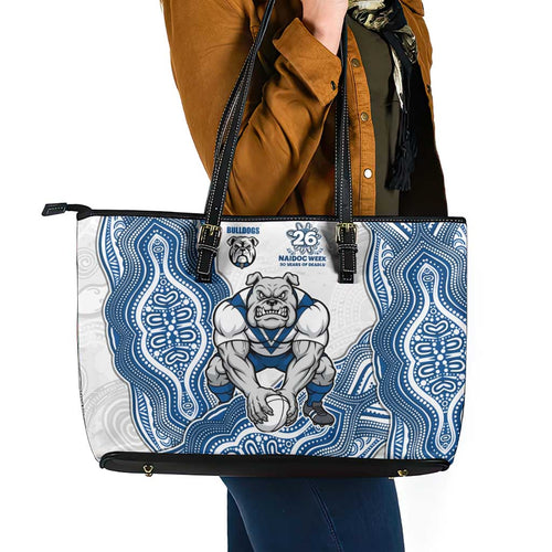 Canterbury-Bankstown Bulldogs NAIDOC Week 2026 Leather Tote Bag First Nations of Australia Aboriginal Mascot Rugby