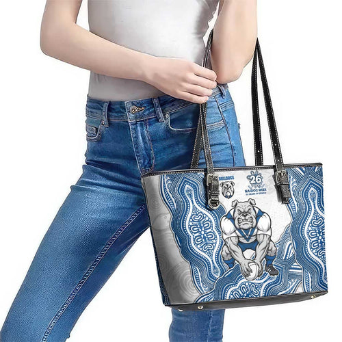 Canterbury-Bankstown Bulldogs NAIDOC Week 2026 Leather Tote Bag First Nations of Australia Aboriginal Mascot Rugby