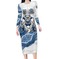 Canterbury-Bankstown Bulldogs NAIDOC Week 2026 Long Sleeve Bodycon Dress First Nations of Australia Aboriginal Mascot Rugby