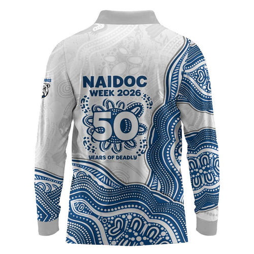 Canterbury-Bankstown Bulldogs NAIDOC Week 2026 Long Sleeve Polo Shirt First Nations of Australia Aboriginal Mascot Rugby