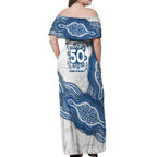 Canterbury-Bankstown Bulldogs NAIDOC Week 2026 Off Shoulder Maxi Dress First Nations of Australia Aboriginal Mascot Rugby