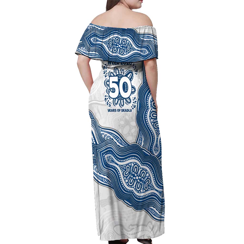 Canterbury-Bankstown Bulldogs NAIDOC Week 2026 Off Shoulder Maxi Dress First Nations of Australia Aboriginal Mascot Rugby