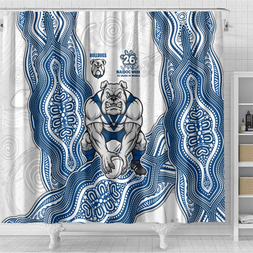 Canterbury-Bankstown Bulldogs NAIDOC Week 2026 Shower Curtain First Nations of Australia Aboriginal Mascot Rugby
