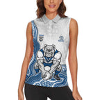 Canterbury-Bankstown Bulldogs NAIDOC Week 2026 Women Sleeveless Polo Shirt First Nations of Australia Aboriginal Mascot Rugby