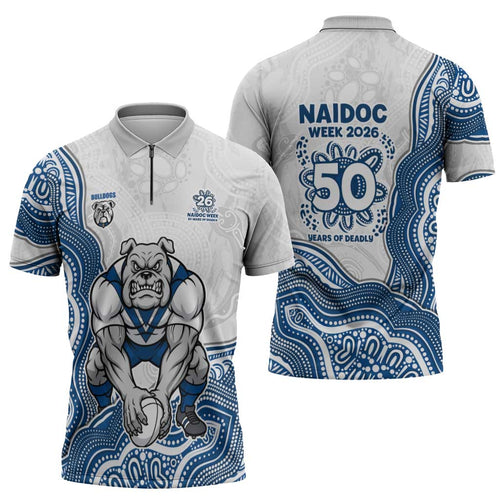 Canterbury-Bankstown Bulldogs NAIDOC Week 2026 Zipper Polo Shirt First Nations of Australia Aboriginal Mascot Rugby