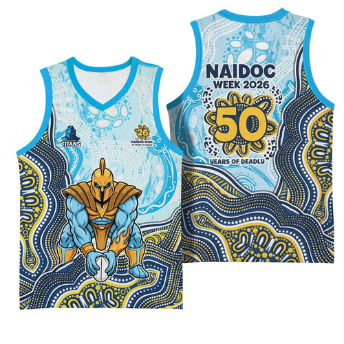 Gold Coast Titans NAIDOC Week 2026 Basketball Jersey First Nations of Australia Aboriginal Mascot Rugby