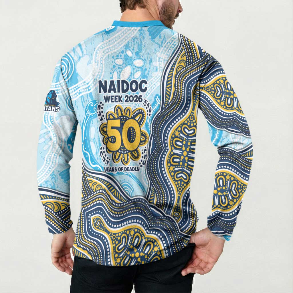 Gold Coast Titans NAIDOC Week 2026 Button Sweatshirt First Nations of Australia Aboriginal Mascot Rugby