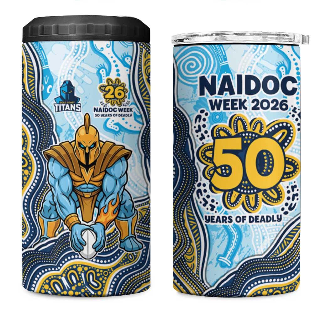 Gold Coast Titans NAIDOC Week 2026 4 in 1 Can Cooler Tumbler First Nations of Australia Aboriginal Mascot Rugby