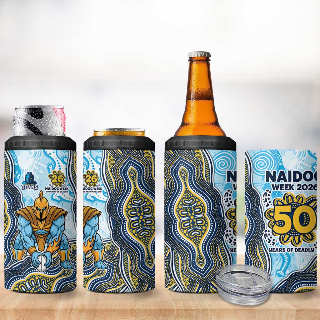 Gold Coast Titans NAIDOC Week 2026 4 in 1 Can Cooler Tumbler First Nations of Australia Aboriginal Mascot Rugby