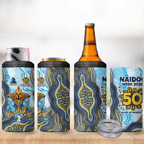 Gold Coast Titans NAIDOC Week 2026 4 in 1 Can Cooler Tumbler First Nations of Australia Aboriginal Mascot Rugby