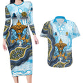 Gold Coast Titans NAIDOC Week 2026 Couples Matching Long Sleeve Bodycon Dress and Hawaiian Shirt First Nations of Australia Aboriginal Mascot Rugby