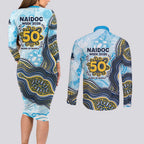 Gold Coast Titans NAIDOC Week 2026 Couples Matching Long Sleeve Bodycon Dress and Long Sleeve Button Shirt First Nations of Australia Aboriginal Mascot Rugby