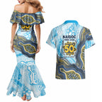 Gold Coast Titans NAIDOC Week 2026 Couples Matching Mermaid Dress and Hawaiian Shirt First Nations of Australia Aboriginal Mascot Rugby