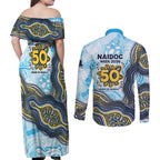 Gold Coast Titans NAIDOC Week 2026 Couples Matching Off Shoulder Maxi Dress and Long Sleeve Button Shirt First Nations of Australia Aboriginal Mascot Rugby