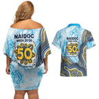 Gold Coast Titans NAIDOC Week 2026 Couples Matching Off Shoulder Short Dress and Hawaiian Shirt First Nations of Australia Aboriginal Mascot Rugby