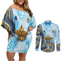Gold Coast Titans NAIDOC Week 2026 Couples Matching Off Shoulder Short Dress and Long Sleeve Button Shirt First Nations of Australia Aboriginal Mascot Rugby