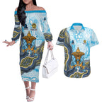 Gold Coast Titans NAIDOC Week 2026 Couples Matching Off The Shoulder Long Sleeve Dress and Hawaiian Shirt First Nations of Australia Aboriginal Mascot Rugby