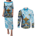 Gold Coast Titans NAIDOC Week 2026 Couples Matching Puletasi and Long Sleeve Button Shirt First Nations of Australia Aboriginal Mascot Rugby
