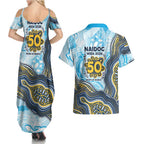 Gold Coast Titans NAIDOC Week 2026 Couples Matching Summer Maxi Dress and Hawaiian Shirt First Nations of Australia Aboriginal Mascot Rugby