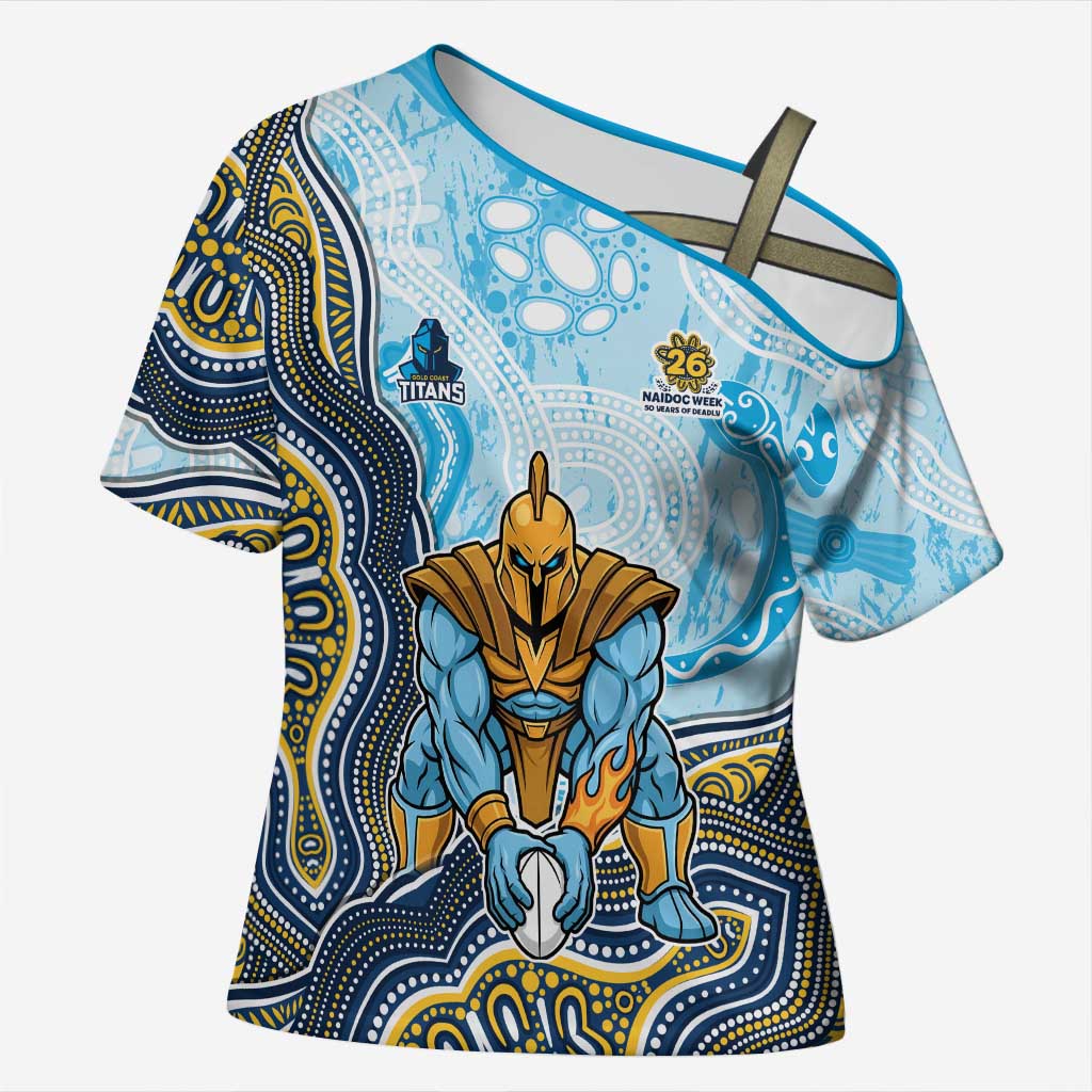 Gold Coast Titans NAIDOC Week 2026 Cross Shoulder Shirt First Nations of Australia Aboriginal Mascot Rugby