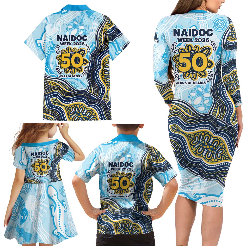 Gold Coast Titans NAIDOC Week 2026 Family Matching Long Sleeve Bodycon Dress and Hawaiian Shirt First Nations of Australia Aboriginal Mascot Rugby