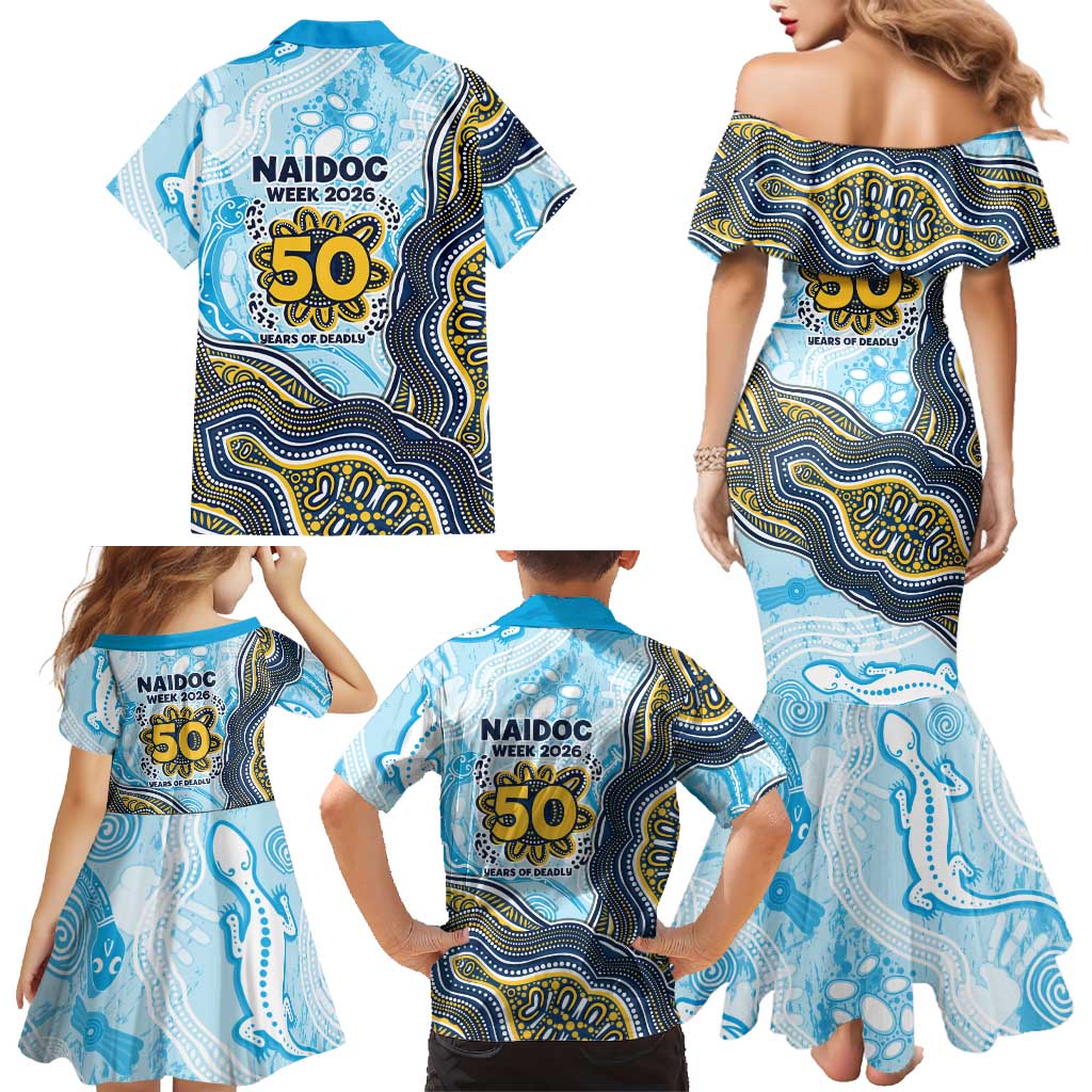 Gold Coast Titans NAIDOC Week 2026 Family Matching Mermaid Dress and Hawaiian Shirt First Nations of Australia Aboriginal Mascot Rugby
