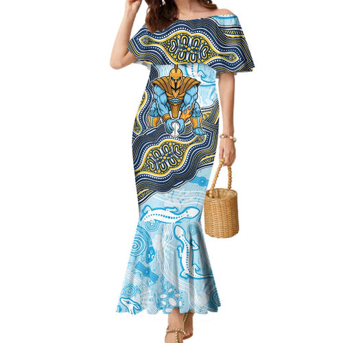 Gold Coast Titans NAIDOC Week 2026 Family Matching Mermaid Dress and Hawaiian Shirt First Nations of Australia Aboriginal Mascot Rugby