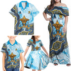 Gold Coast Titans NAIDOC Week 2026 Family Matching Off Shoulder Maxi Dress and Hawaiian Shirt First Nations of Australia Aboriginal Mascot Rugby