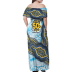 Gold Coast Titans NAIDOC Week 2026 Family Matching Off Shoulder Maxi Dress and Hawaiian Shirt First Nations of Australia Aboriginal Mascot Rugby