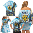 Gold Coast Titans NAIDOC Week 2026 Family Matching Off Shoulder Short Dress and Hawaiian Shirt First Nations of Australia Aboriginal Mascot Rugby