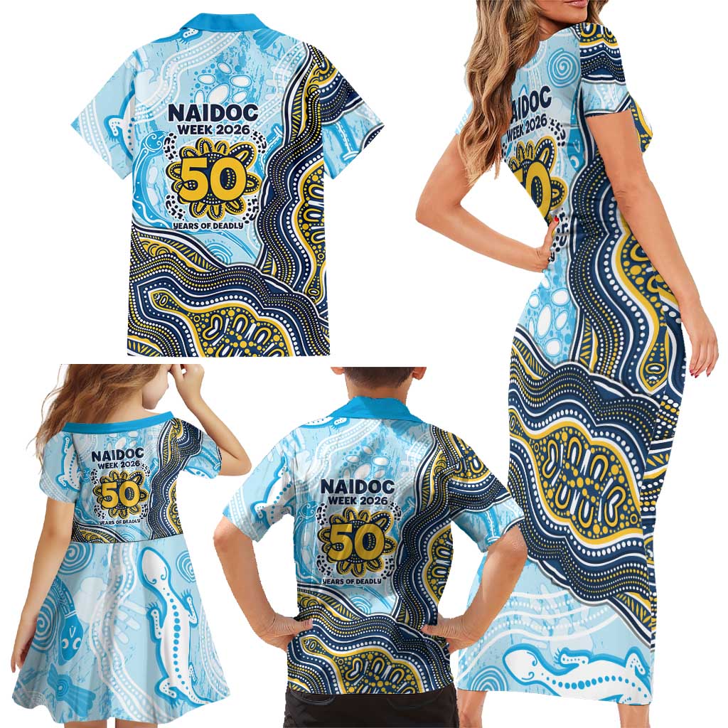 Gold Coast Titans NAIDOC Week 2026 Family Matching Short Sleeve Bodycon Dress and Hawaiian Shirt First Nations of Australia Aboriginal Mascot Rugby