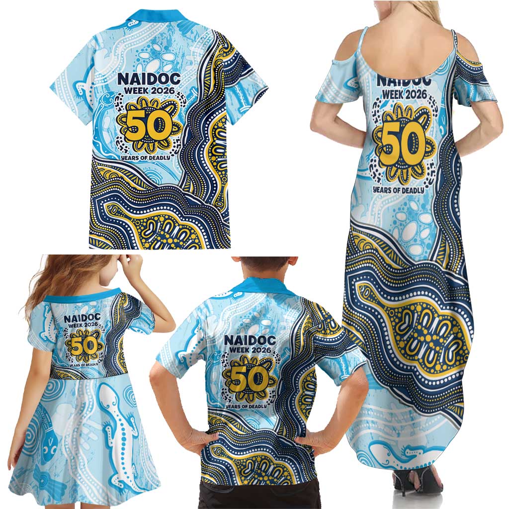 Gold Coast Titans NAIDOC Week 2026 Family Matching Summer Maxi Dress and Hawaiian Shirt First Nations of Australia Aboriginal Mascot Rugby