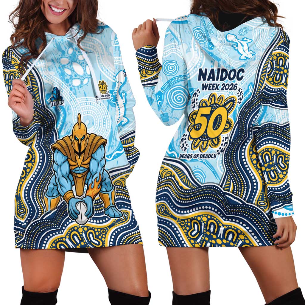 Gold Coast Titans NAIDOC Week 2026 Hoodie Dress First Nations of Australia Aboriginal Mascot Rugby
