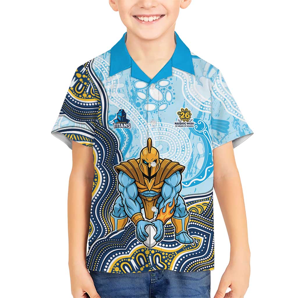 Gold Coast Titans NAIDOC Week 2026 Kid Hawaiian Shirt First Nations of Australia Aboriginal Mascot Rugby