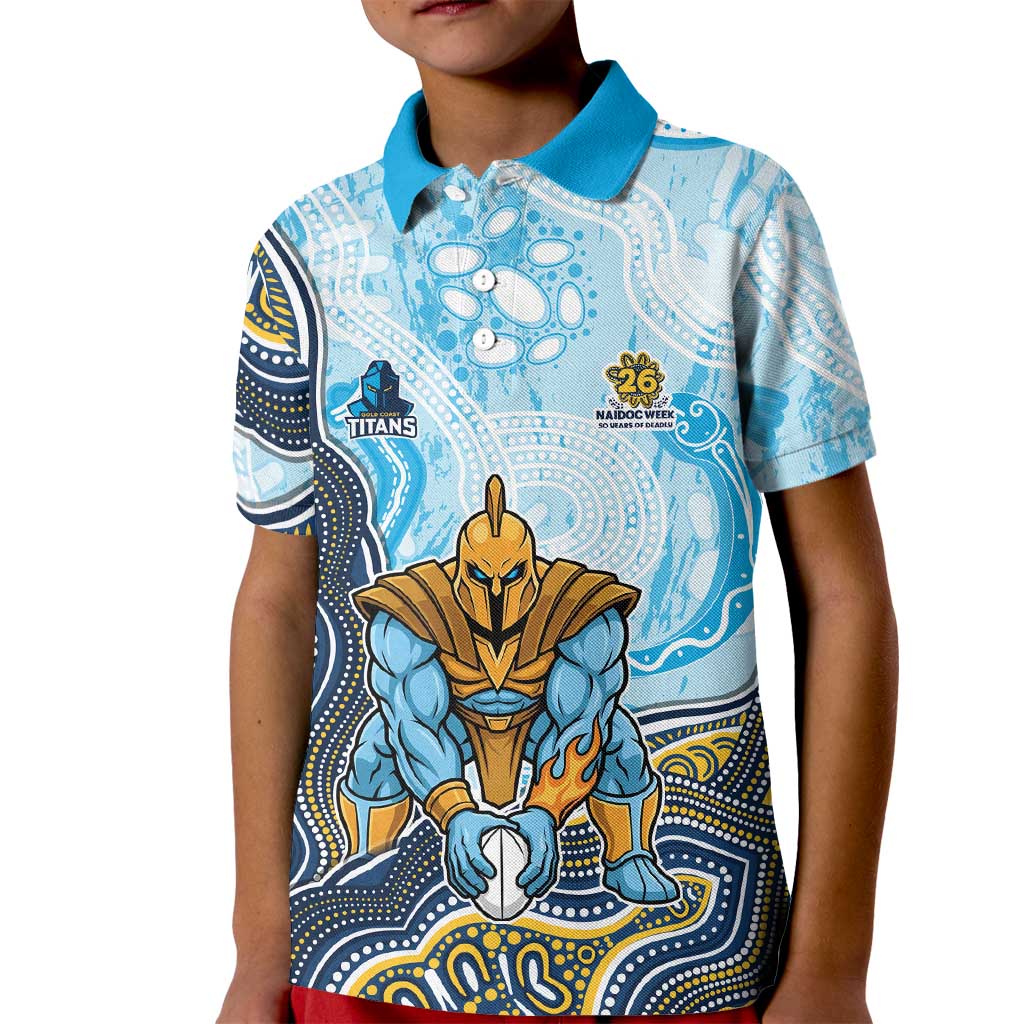 Gold Coast Titans NAIDOC Week 2026 Kid Polo Shirt First Nations of Australia Aboriginal Mascot Rugby