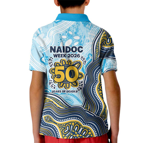 Gold Coast Titans NAIDOC Week 2026 Kid Polo Shirt First Nations of Australia Aboriginal Mascot Rugby