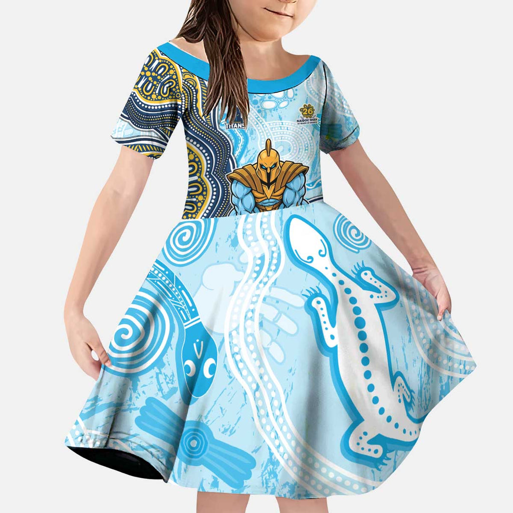 Gold Coast Titans NAIDOC Week 2026 Kid Short Sleeve Dress First Nations of Australia Aboriginal Mascot Rugby