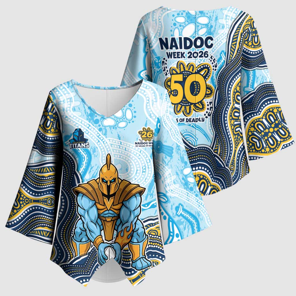 Gold Coast Titans NAIDOC Week 2026 Kimono Sleeve Blouse First Nations of Australia Aboriginal Mascot Rugby