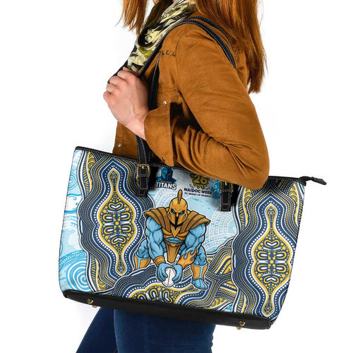 Gold Coast Titans NAIDOC Week 2026 Leather Tote Bag First Nations of Australia Aboriginal Mascot Rugby