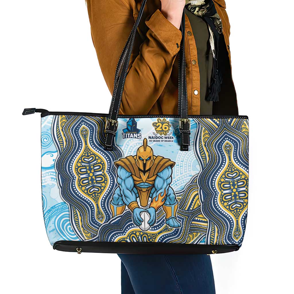 Gold Coast Titans NAIDOC Week 2026 Leather Tote Bag First Nations of Australia Aboriginal Mascot Rugby