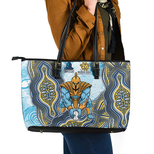 Gold Coast Titans NAIDOC Week 2026 Leather Tote Bag First Nations of Australia Aboriginal Mascot Rugby