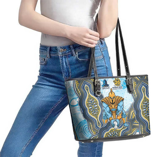 Gold Coast Titans NAIDOC Week 2026 Leather Tote Bag First Nations of Australia Aboriginal Mascot Rugby