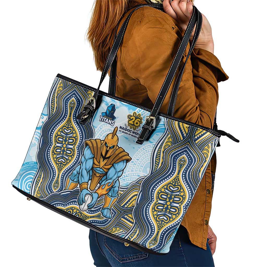 Gold Coast Titans NAIDOC Week 2026 Leather Tote Bag First Nations of Australia Aboriginal Mascot Rugby