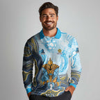 Gold Coast Titans NAIDOC Week 2026 Long Sleeve Polo Shirt First Nations of Australia Aboriginal Mascot Rugby